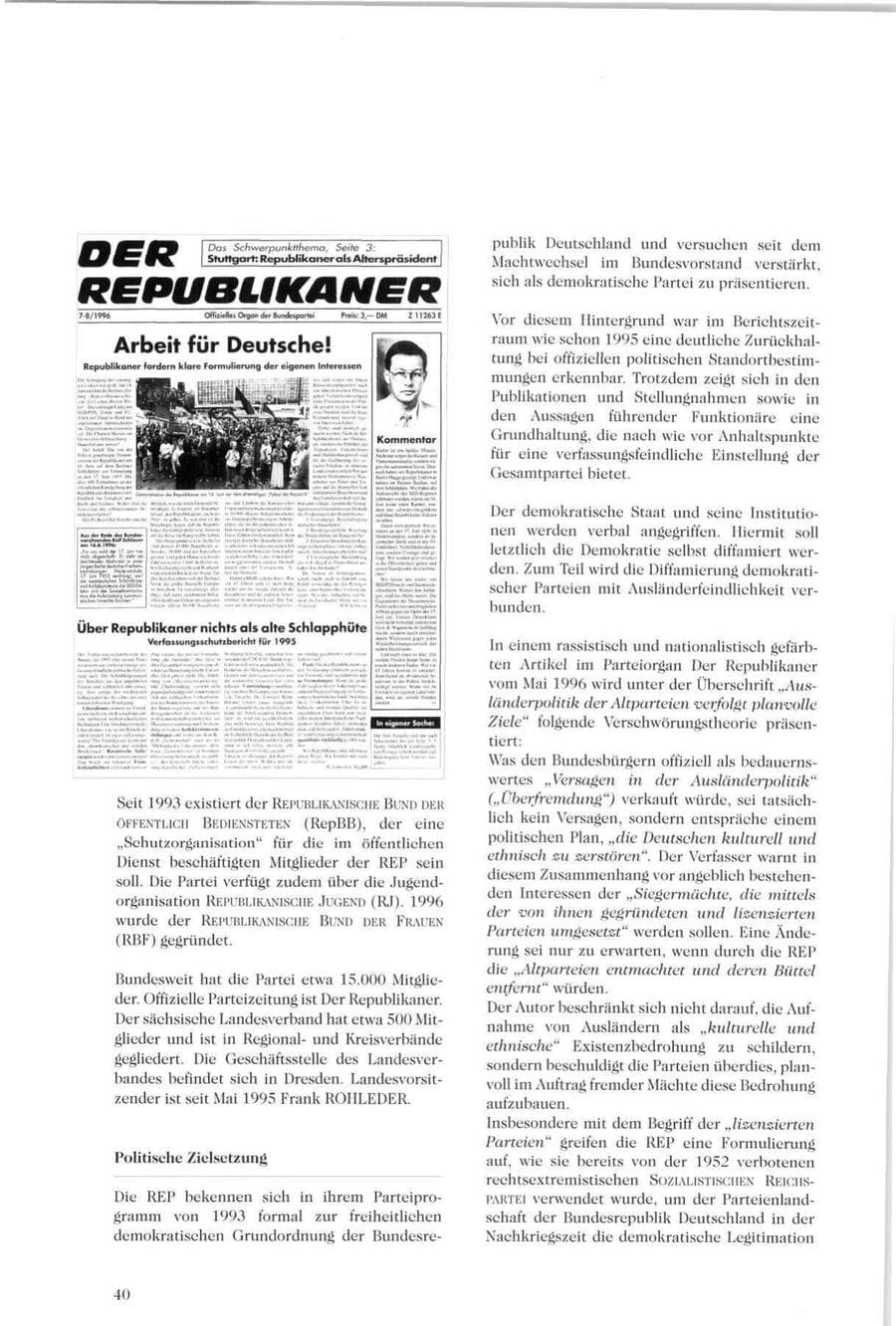 Seite 41 des Verfassungsschutzbericht 1996 Sachsen
