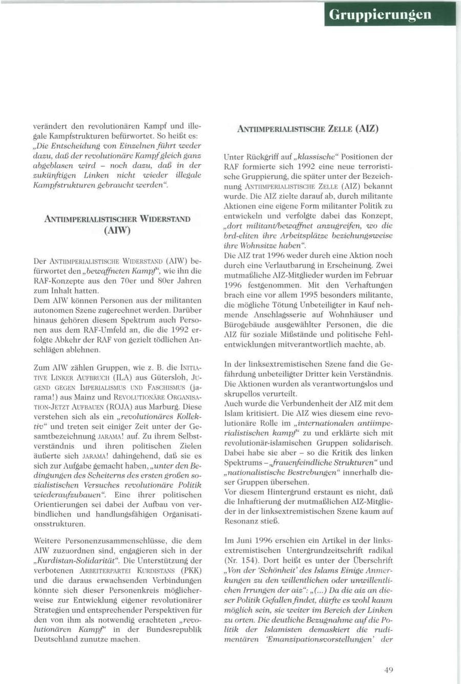Seite 50 des Verfassungsschutzbericht 1996 Sachsen