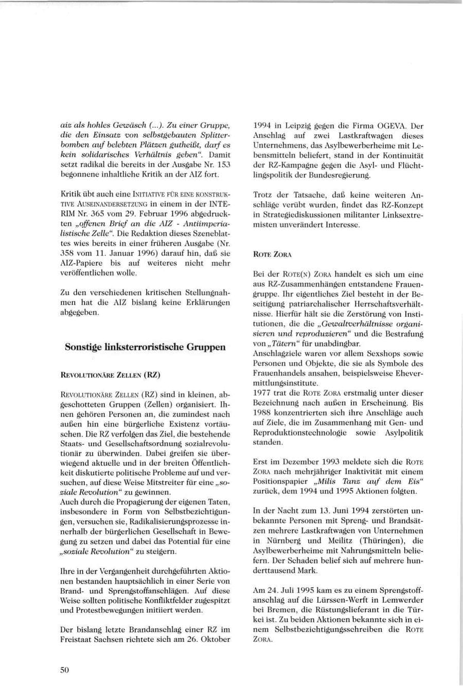 Seite 51 des Verfassungsschutzbericht 1996 Sachsen