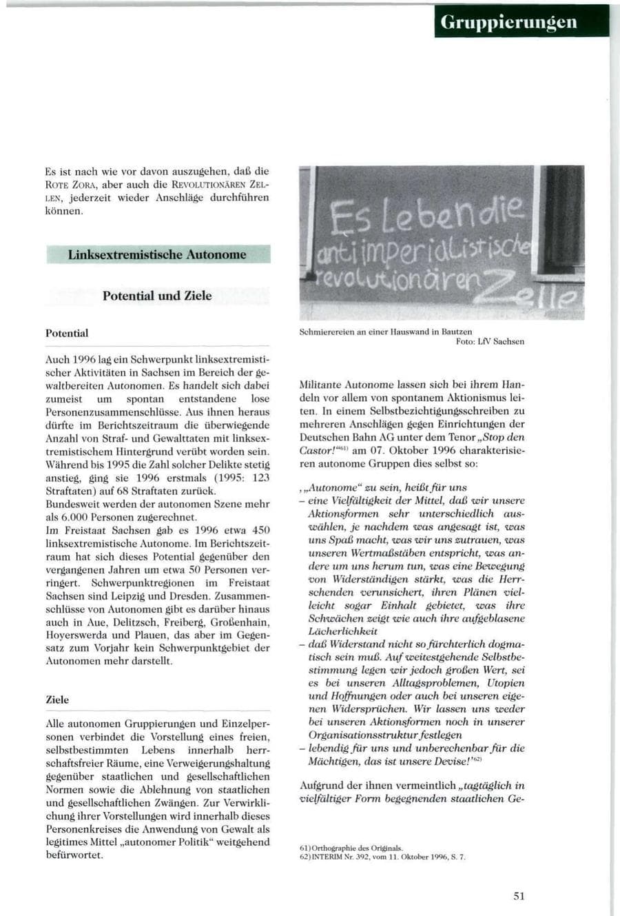 Seite 52 des Verfassungsschutzbericht 1996 Sachsen