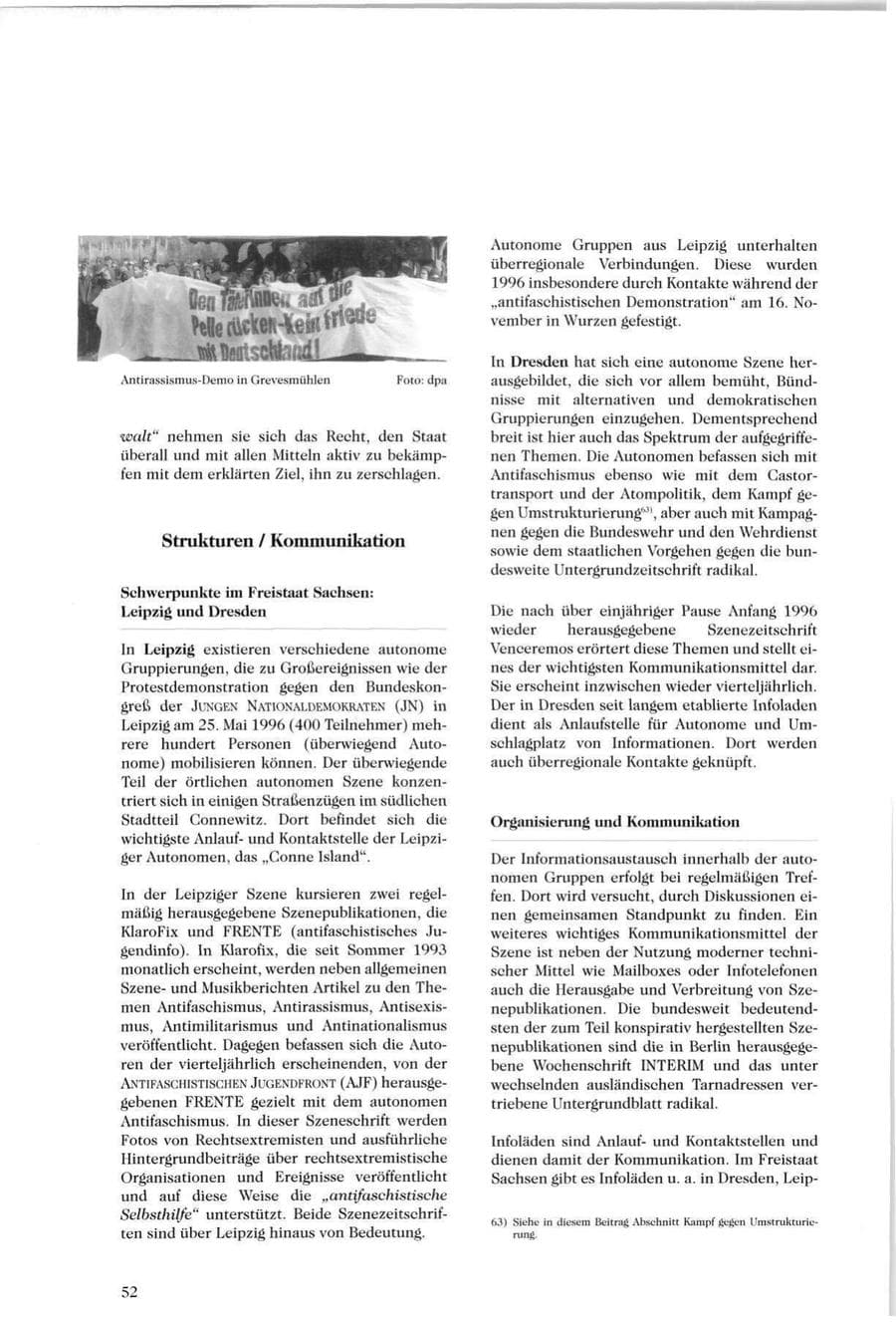 Seite 53 des Verfassungsschutzbericht 1996 Sachsen