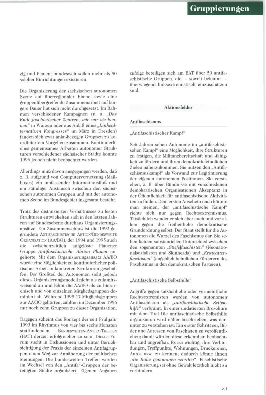 Seite 54 des Verfassungsschutzbericht 1996 Sachsen