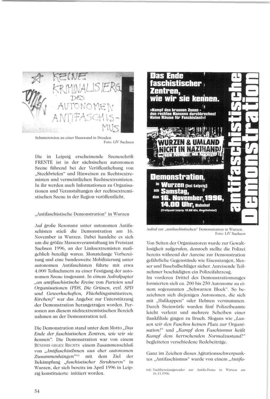Seite 55 des Verfassungsschutzbericht 1996 Sachsen