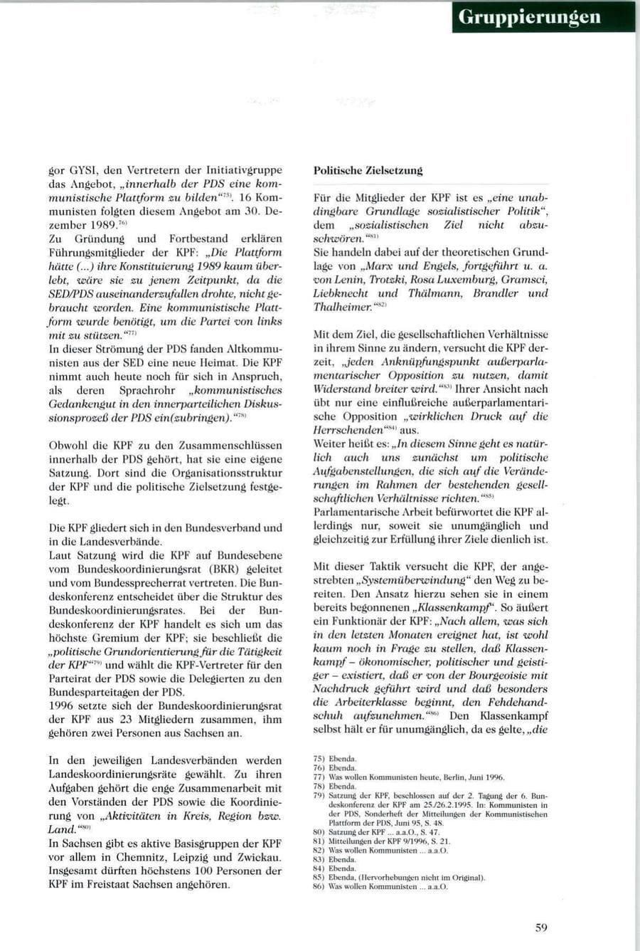 Seite 60 des Verfassungsschutzbericht 1996 Sachsen