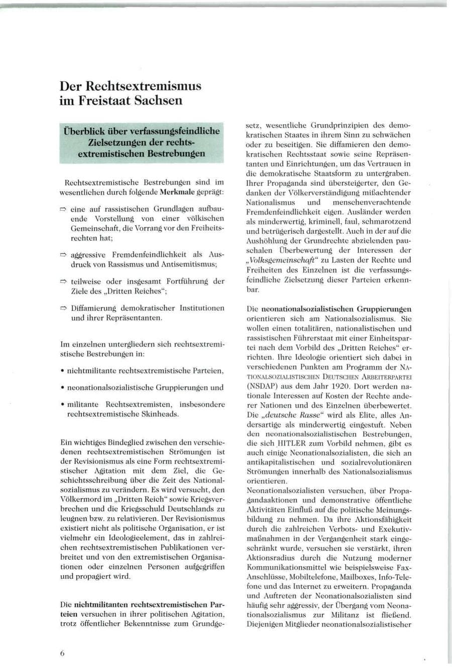 Seite 7 des Verfassungsschutzbericht 1996 Sachsen