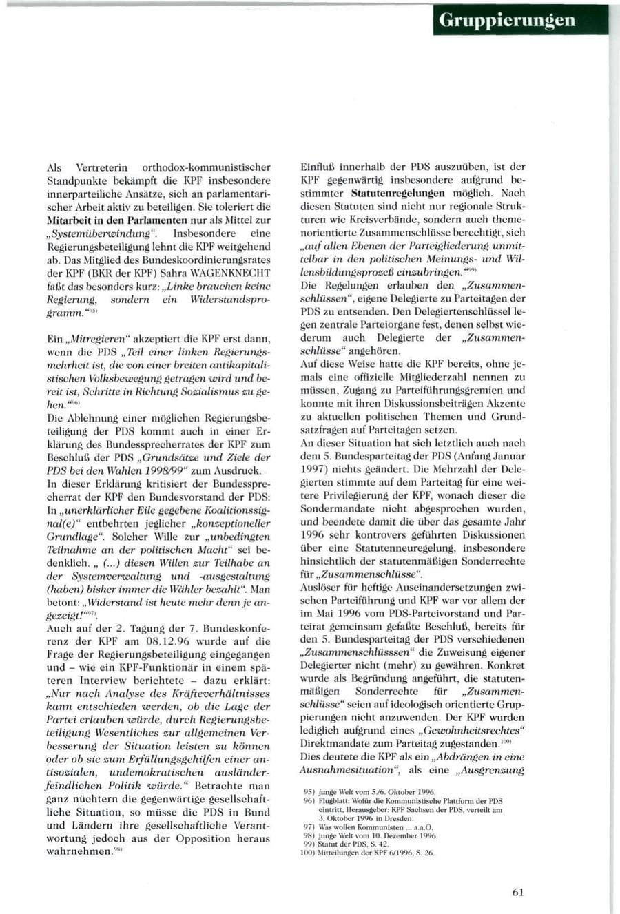 Seite 62 des Verfassungsschutzbericht 1996 Sachsen
