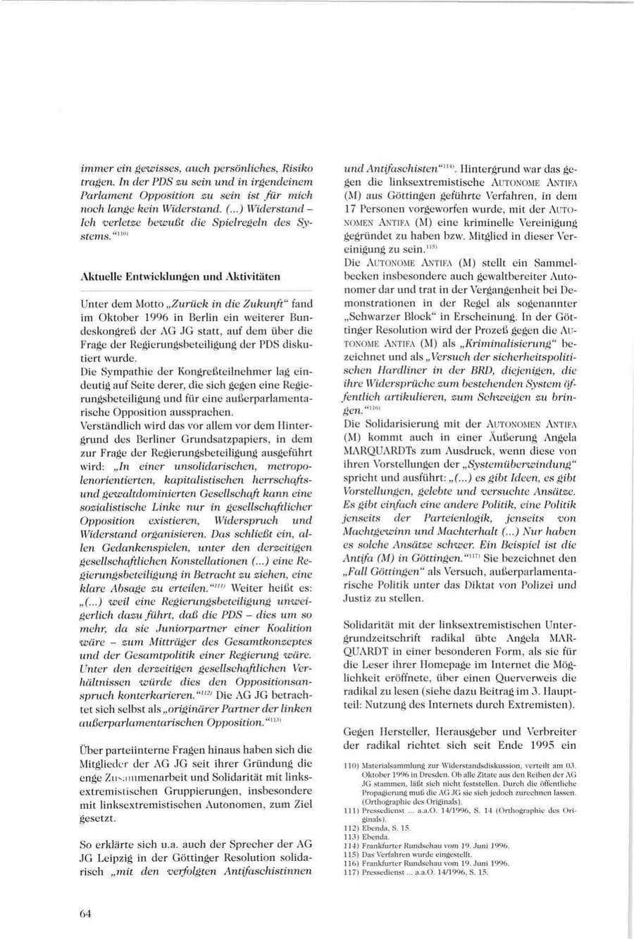 Seite 65 des Verfassungsschutzbericht 1996 Sachsen