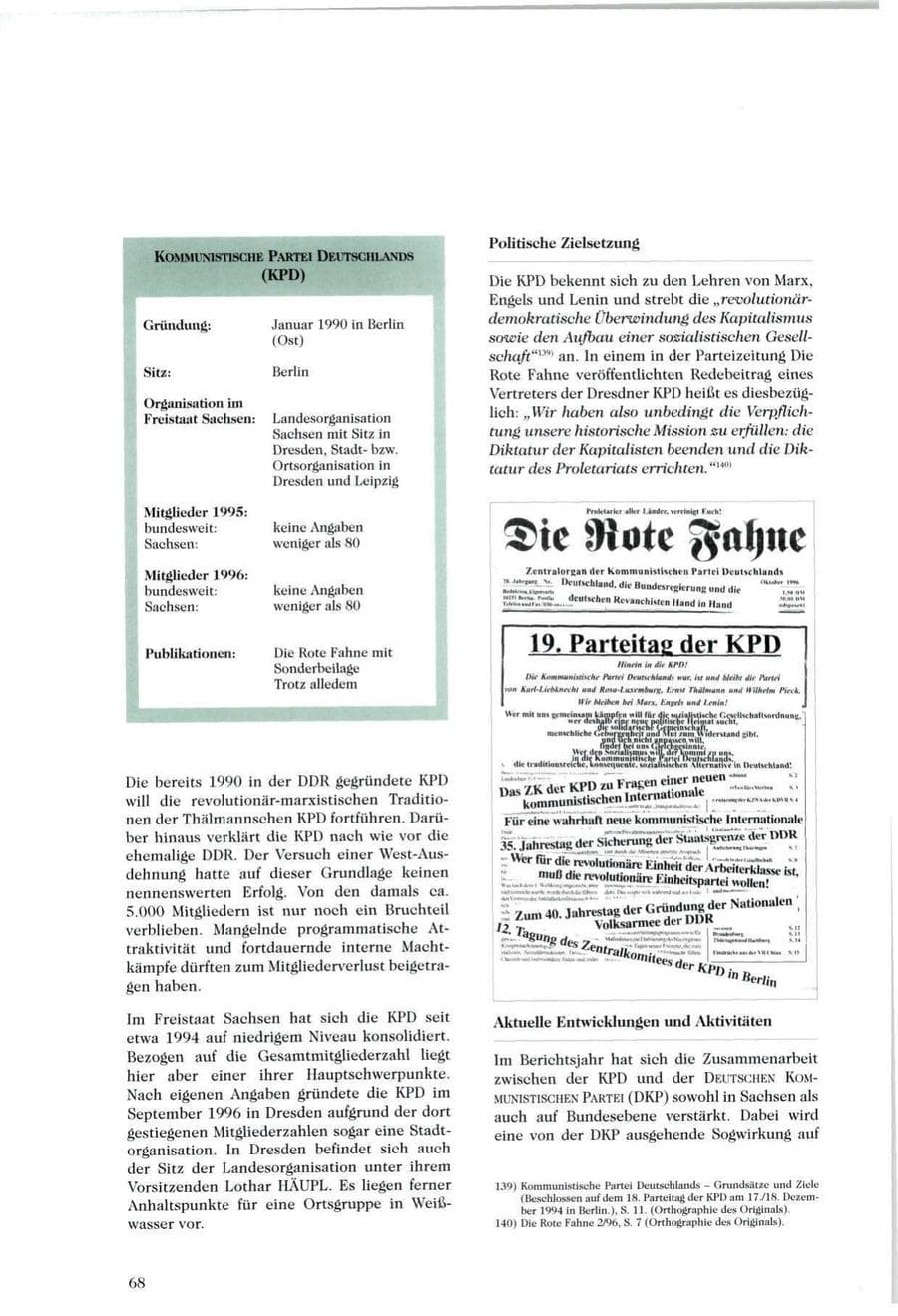 Seite 69 des Verfassungsschutzbericht 1996 Sachsen
