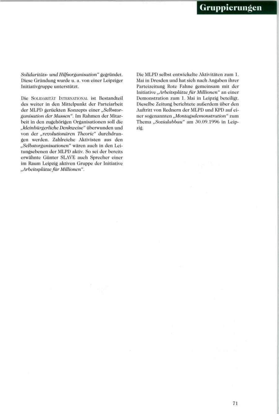 Seite 72 des Verfassungsschutzbericht 1996 Sachsen