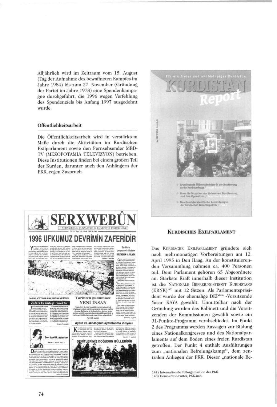 Seite 75 des Verfassungsschutzbericht 1996 Sachsen