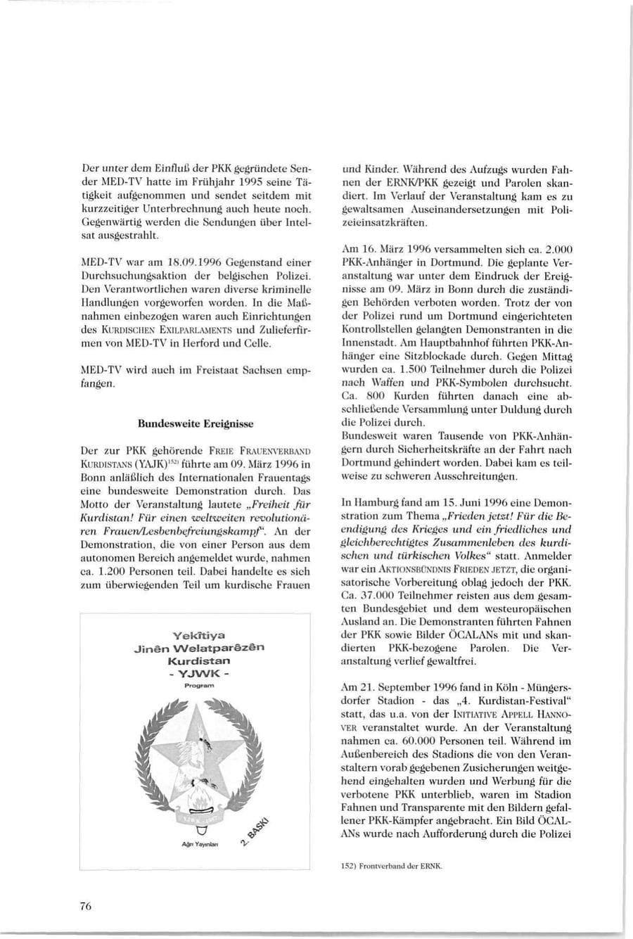 Seite 77 des Verfassungsschutzbericht 1996 Sachsen