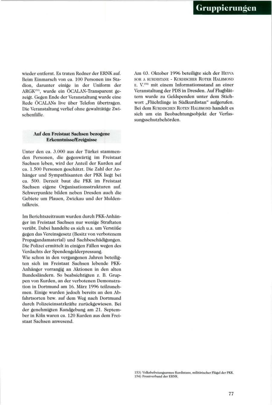 Seite 78 des Verfassungsschutzbericht 1996 Sachsen