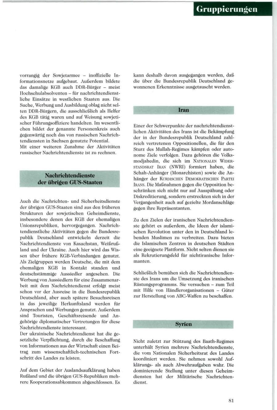Seite 82 des Verfassungsschutzbericht 1996 Sachsen