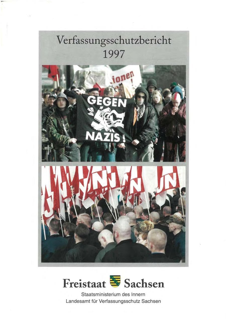 Seite 1 des Verfassungsschutzbericht 1997 Sachsen