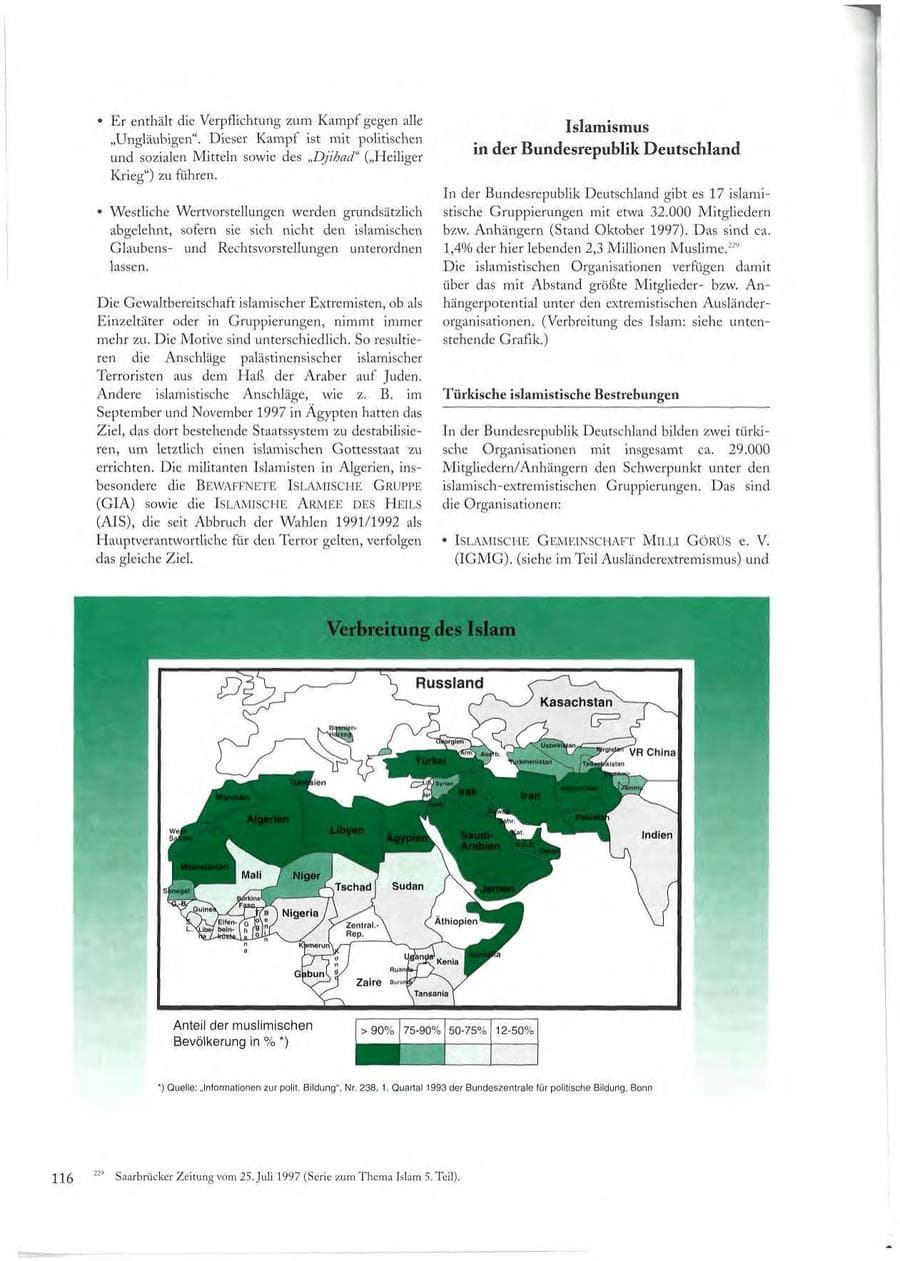 Seite 116 des Verfassungsschutzbericht 1997 Sachsen