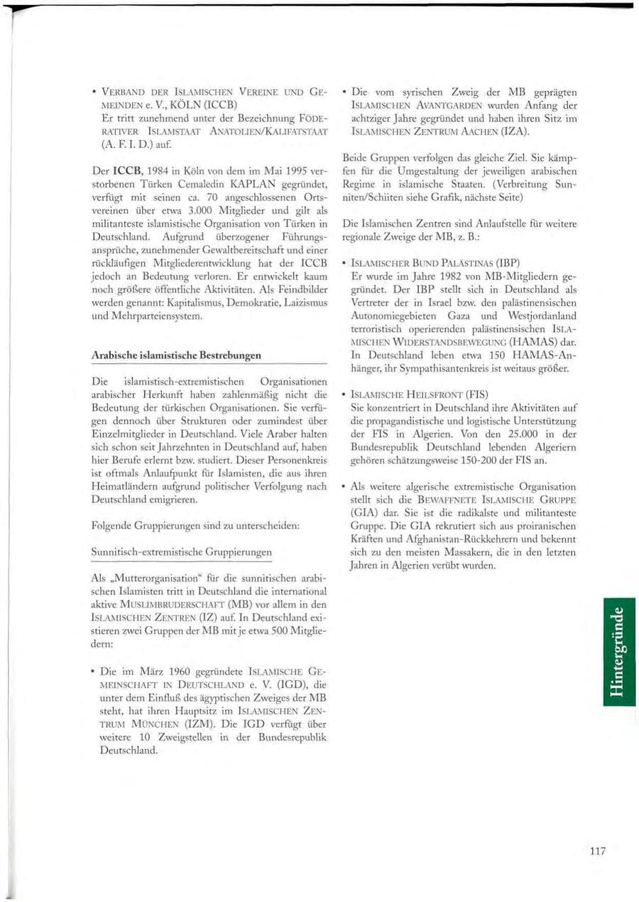 Seite 117 des Verfassungsschutzbericht 1997 Sachsen