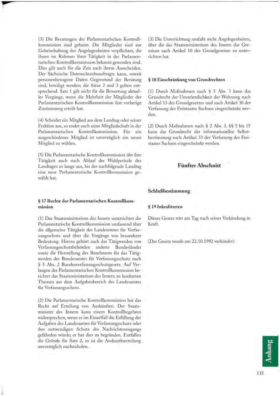 Seite 135 des Verfassungsschutzbericht 1997 Sachsen