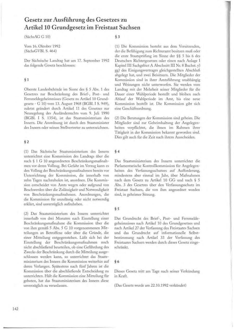Seite 142 des Verfassungsschutzbericht 1997 Sachsen