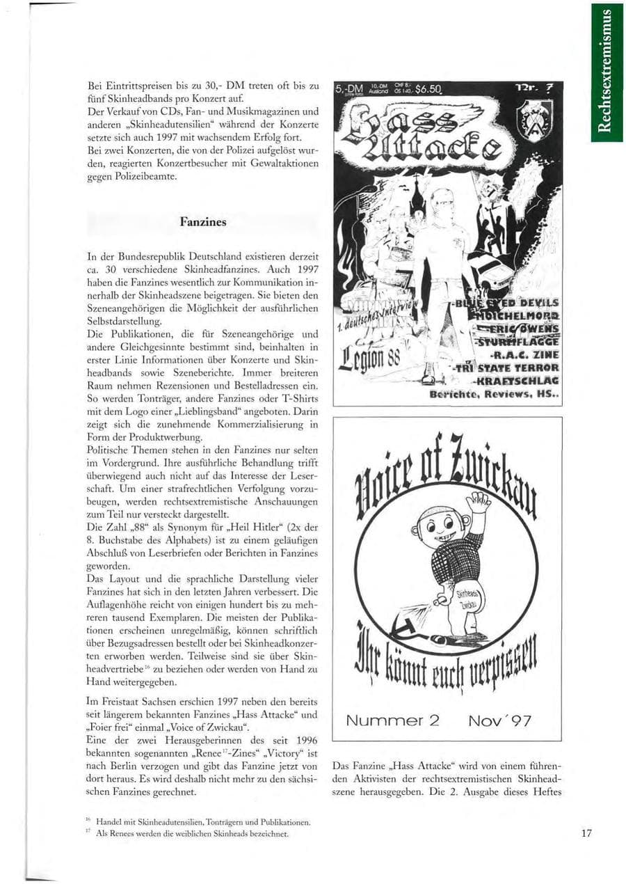Seite 17 des Verfassungsschutzbericht 1997 Sachsen