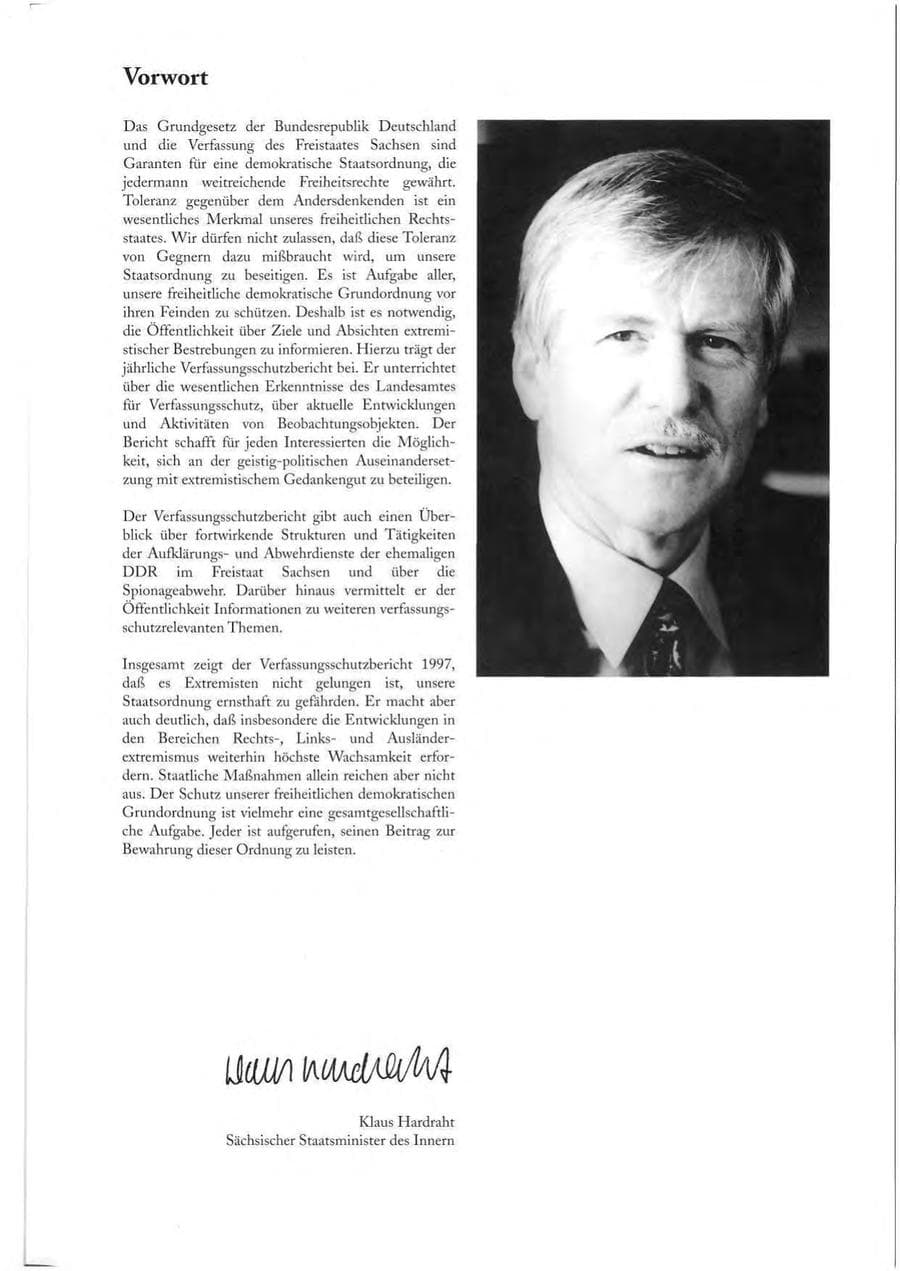 Seite 3 des Verfassungsschutzbericht 1997 Sachsen