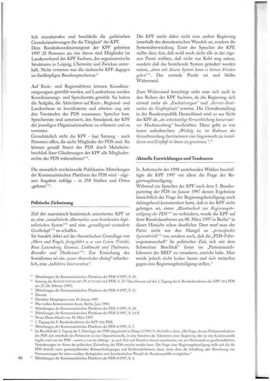 Seite 46 des Verfassungsschutzbericht 1997 Sachsen