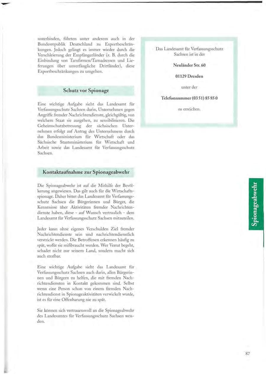 Seite 87 des Verfassungsschutzbericht 1997 Sachsen