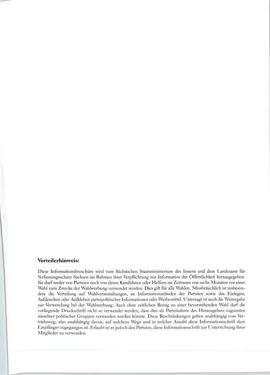 Seite 2 des Verfassungsschutzbericht 1998 Sachsen