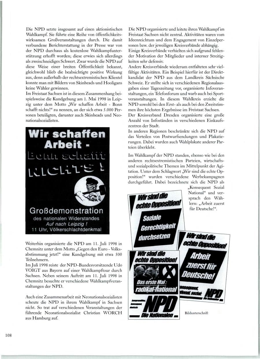 Seite 103 des Verfassungsschutzbericht 1998 Sachsen
