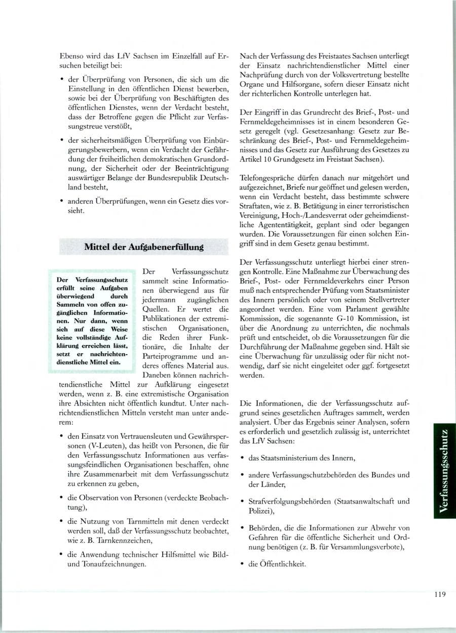 Seite 114 des Verfassungsschutzbericht 1998 Sachsen