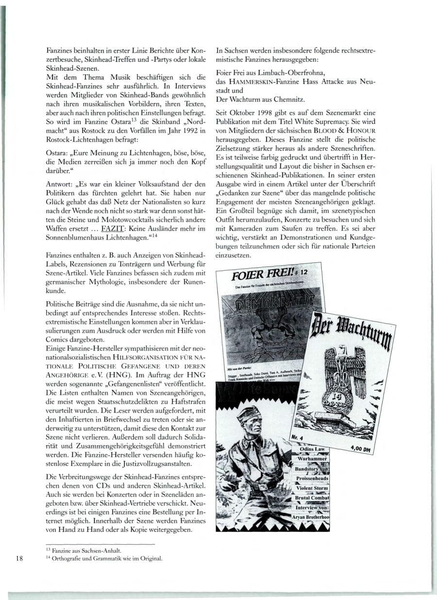 Seite 19 des Verfassungsschutzbericht 1998 Sachsen
