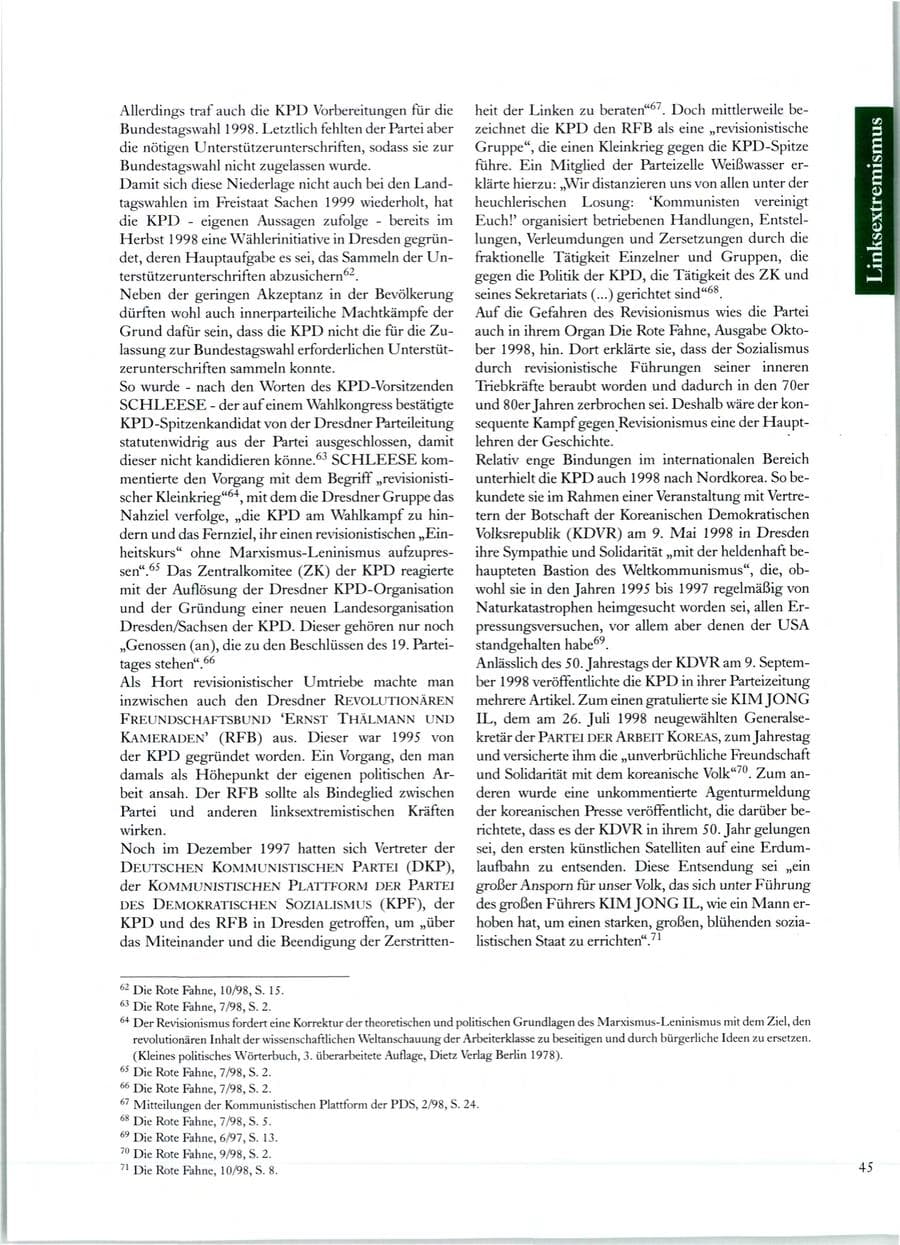 Seite 46 des Verfassungsschutzbericht 1998 Sachsen