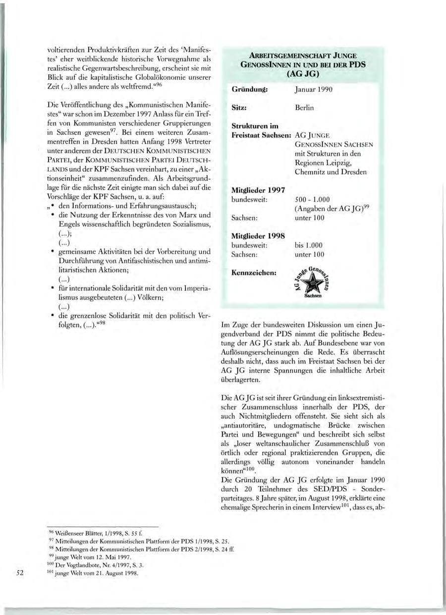 Seite 51 des Verfassungsschutzbericht 1998 Sachsen