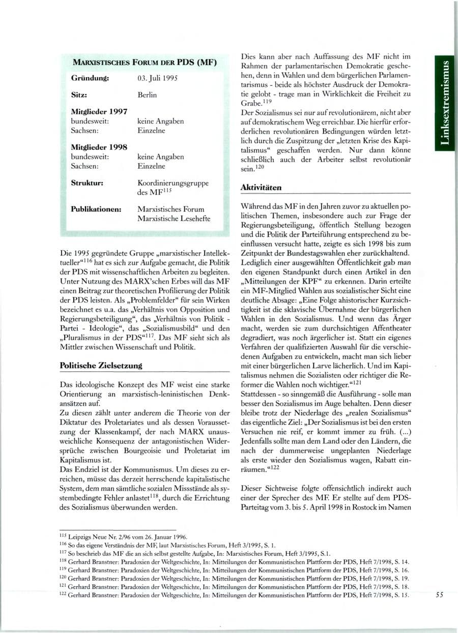 Seite 54 des Verfassungsschutzbericht 1998 Sachsen