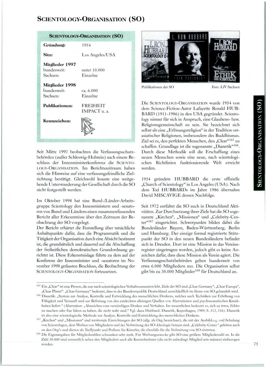 Seite 72 des Verfassungsschutzbericht 1998 Sachsen