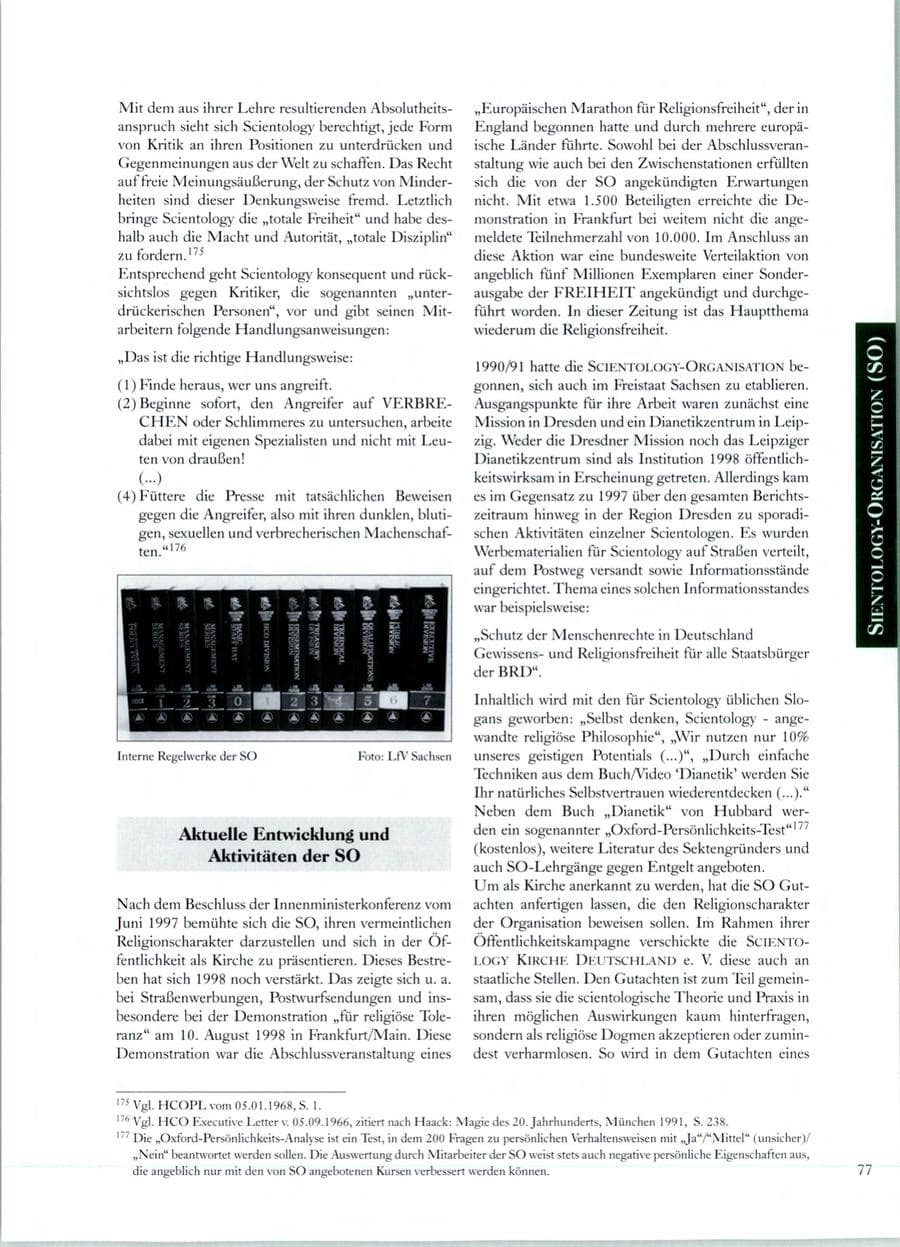 Seite 74 des Verfassungsschutzbericht 1998 Sachsen