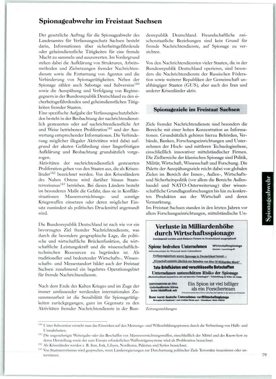 Seite 76 des Verfassungsschutzbericht 1998 Sachsen