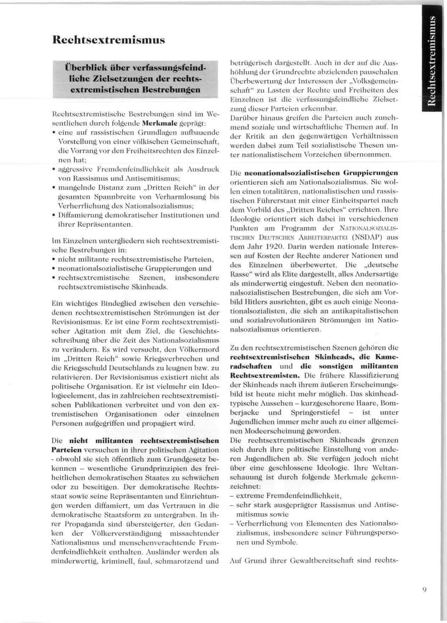 Seite 11 des Verfassungsschutzbericht 1999 Sachsen