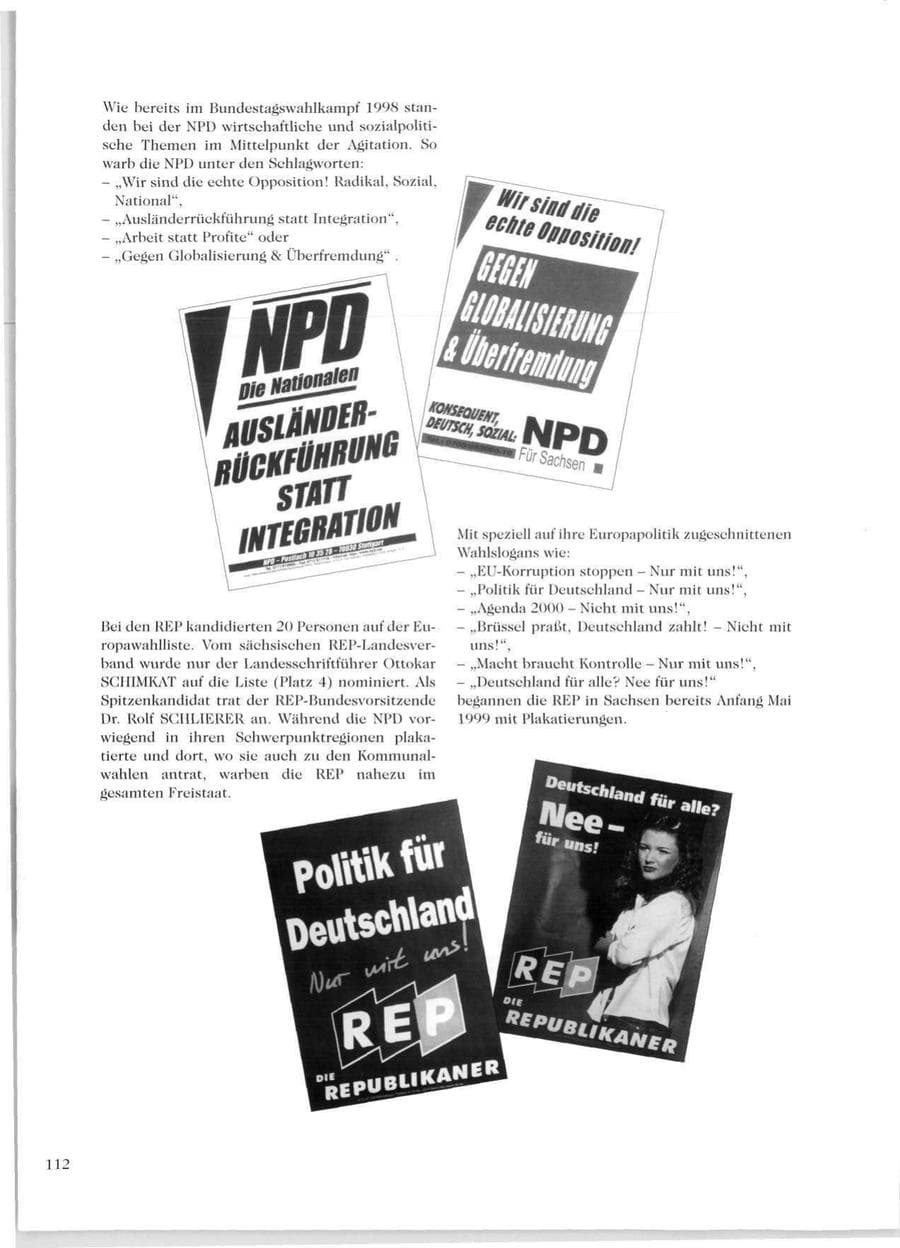 Seite 114 des Verfassungsschutzbericht 1999 Sachsen