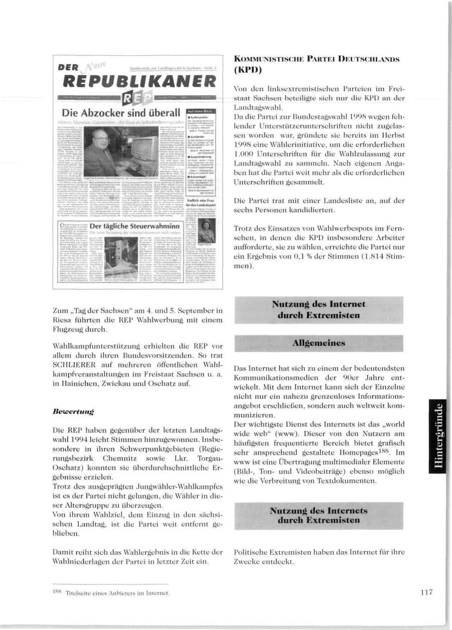 Seite 119 des Verfassungsschutzbericht 1999 Sachsen