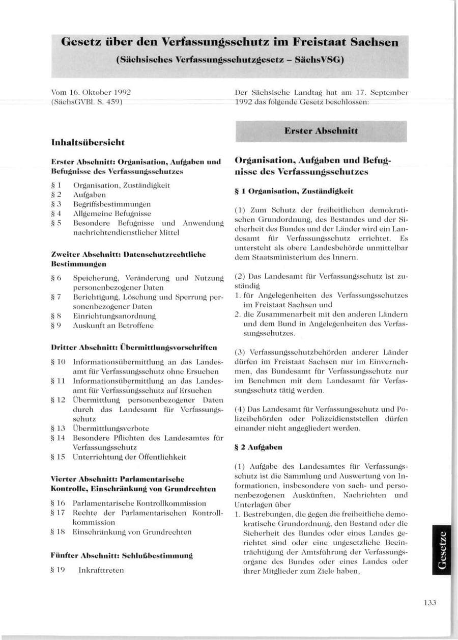 Seite 135 des Verfassungsschutzbericht 1999 Sachsen