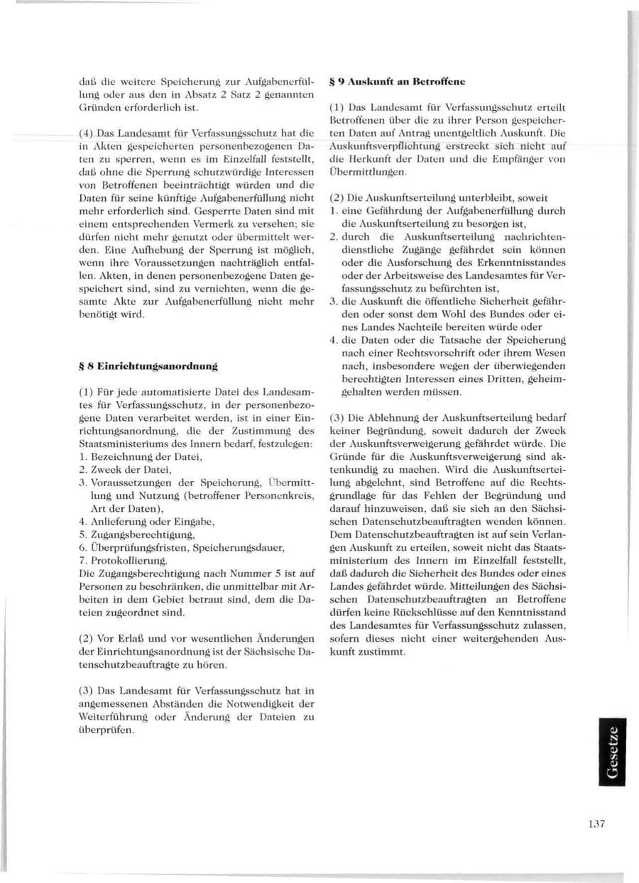Seite 139 des Verfassungsschutzbericht 1999 Sachsen