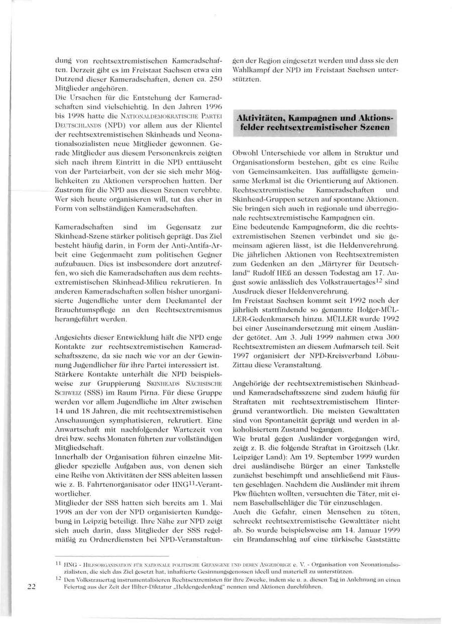 Seite 24 des Verfassungsschutzbericht 1999 Sachsen