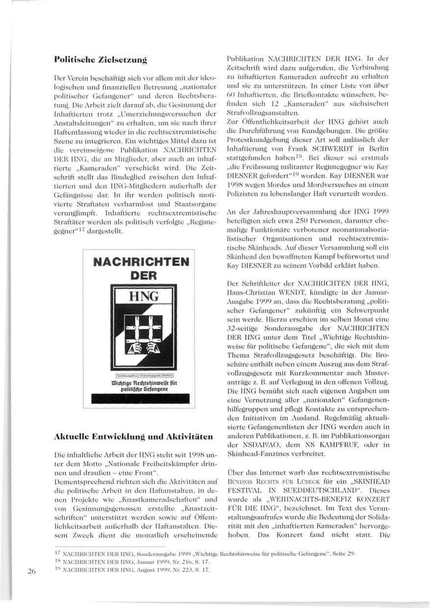 Seite 28 des Verfassungsschutzbericht 1999 Sachsen
