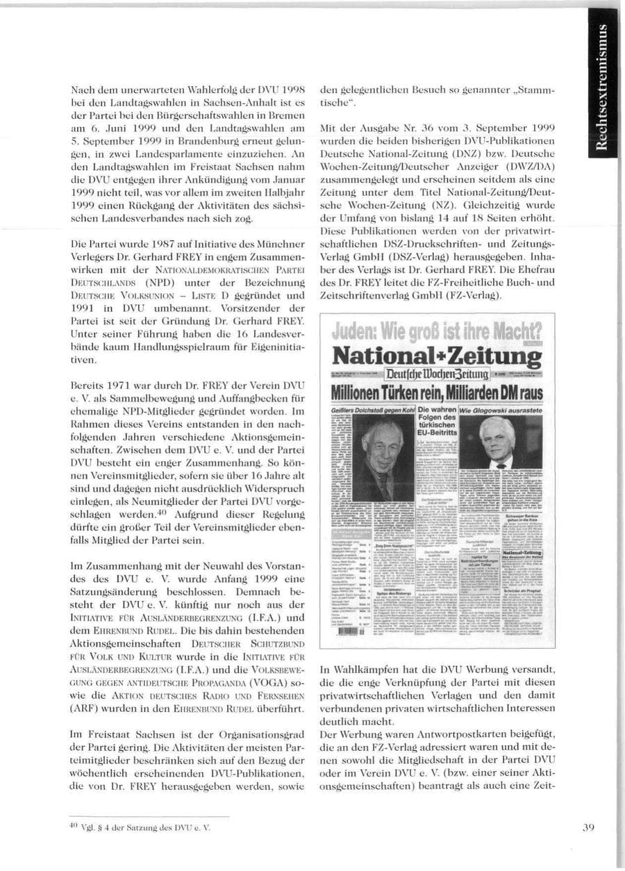 Seite 41 des Verfassungsschutzbericht 1999 Sachsen
