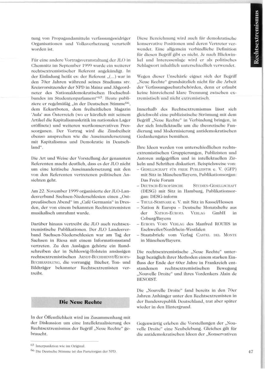 Seite 49 des Verfassungsschutzbericht 1999 Sachsen