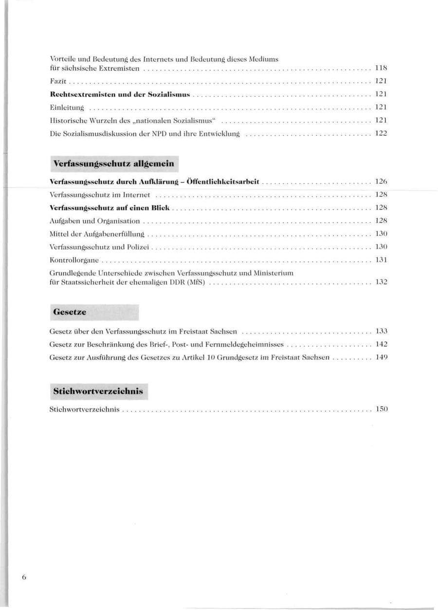 Seite 8 des Verfassungsschutzbericht 1999 Sachsen
