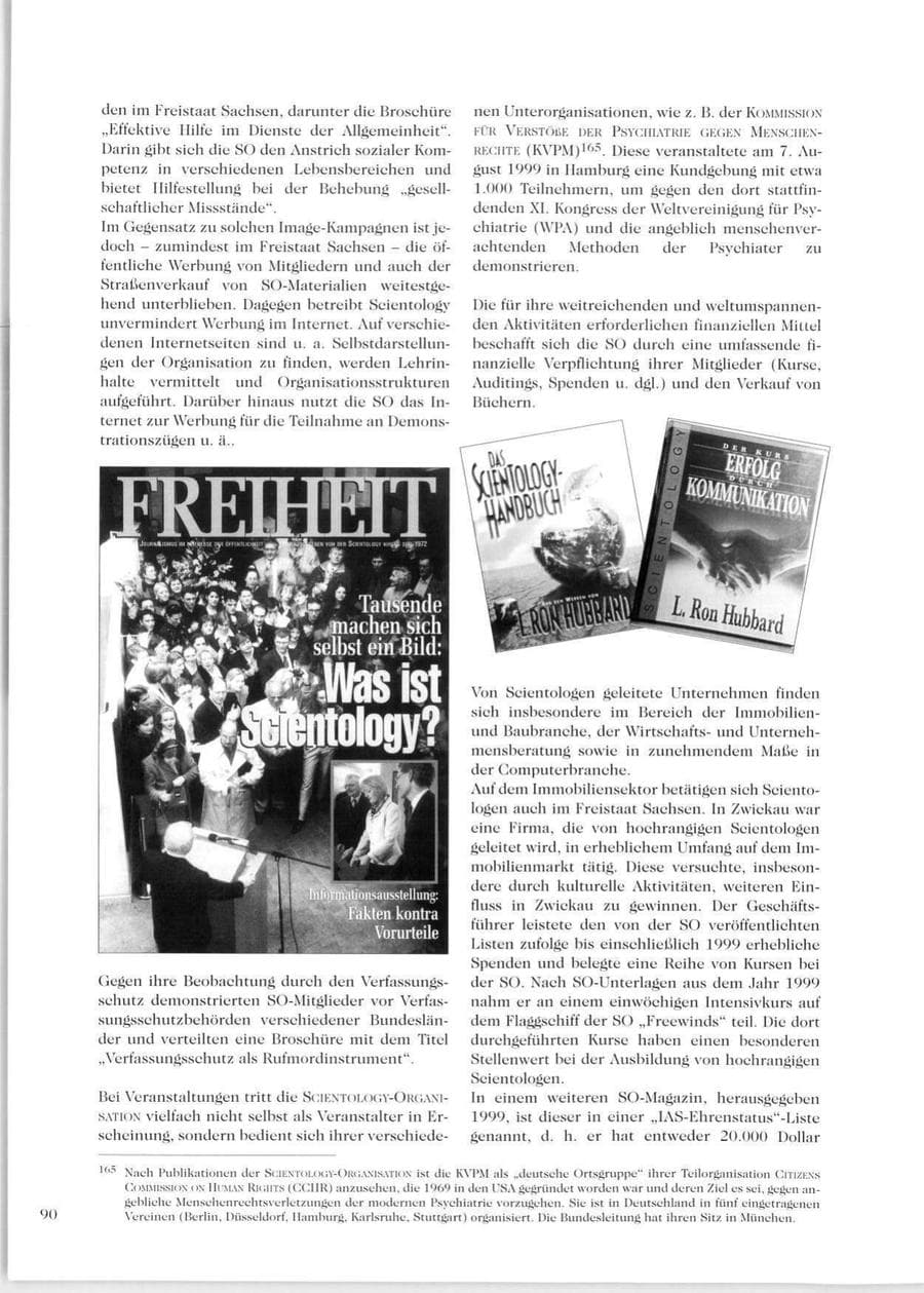 Seite 92 des Verfassungsschutzbericht 1999 Sachsen