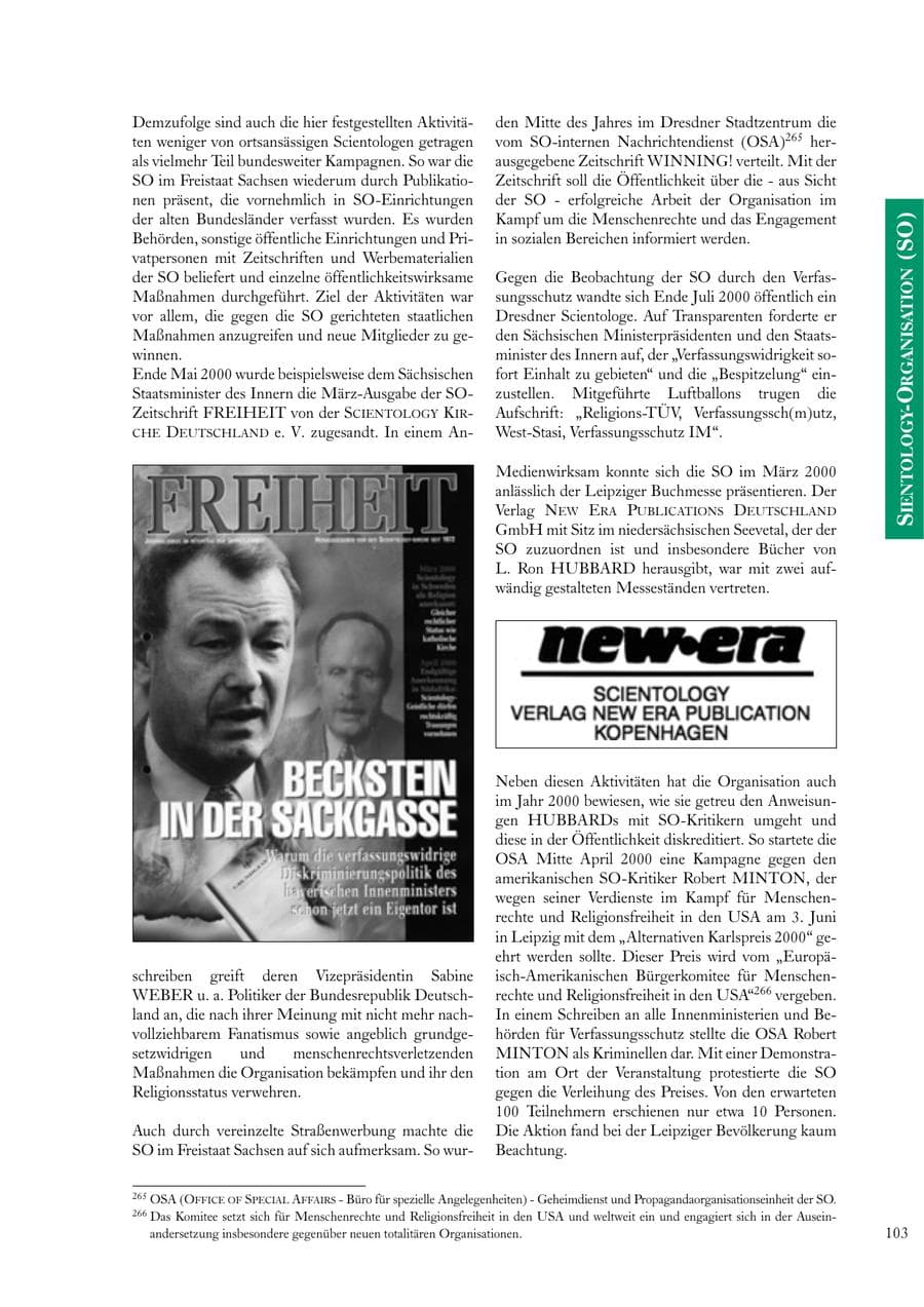 Seite 103 des Verfassungsschutzbericht 2000 Sachsen