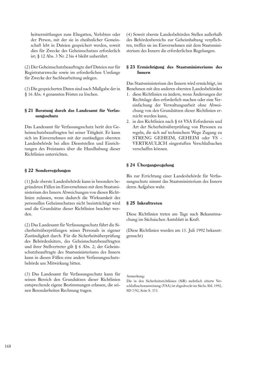 Seite 168 des Verfassungsschutzbericht 2000 Sachsen