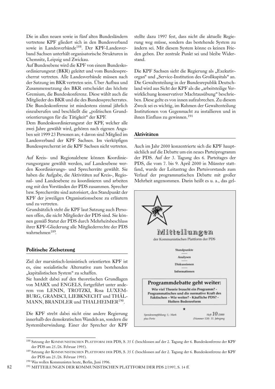 Seite 82 des Verfassungsschutzbericht 2000 Sachsen